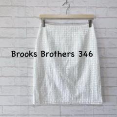 【美品】Brooks Brothers 346 タイトスカート 白 丸ドット