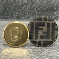 ヴィンテージ☆フェンディ☆コンパクトミラー☆ゴールド☆ケース付☆ズッカ☆ブラウン
