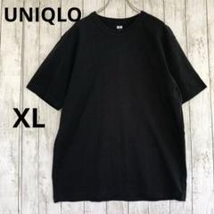 【UNIQLO】ユニクロ　メンズクルーネックXL 黒 Tシャツ　天竺　太番手