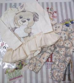 値下!春物❤モナリザ♥セット♥クマ♥ワンピース♥レギンス♥パンツ♥ワンピ♥80