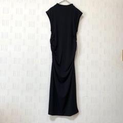 H&M ドレープジャージーワンピース　ロングワンピース　ブラック　M ドレス