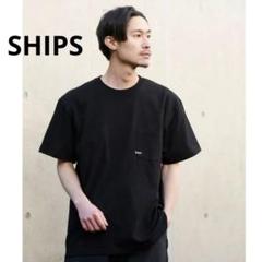 SHIPS: マイクロ SHIPSロゴ ポケット Tシャツ ブラックのサムネイル