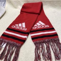 アディダス adidas ニット マフラー レッド