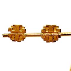 美品✨ TORY BURCH トリーバーチ ピアス ロゴ スタッズ ゴールド