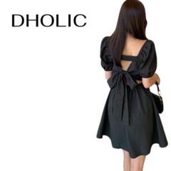 DHOLIC ジャガードバックレスリボンミニワンピース　新品　Free
