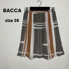 BACCA シアー プリーツ スカート ラメ キラキラ グレー size38