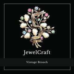激レア☆JewelCraft☆トゥースパール☆パステルカラーの花束ブローチ 激レア☆JewelCraft☆トゥースパール☆パステルカラーの花束ブローチ