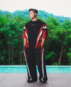 ROUND PATTERN EXTRA BIG T-SHIRT RED Mサイズ