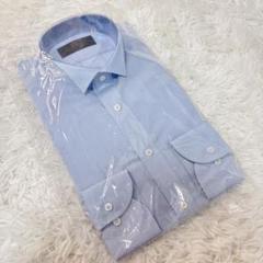 【新品】MAZZO 結婚式　立ち襟　ウィングカラーシャツ L ブルー　正装