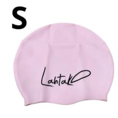 Sサイズ ピンク スイムキャップ キッズ ロングヘアー シリコン