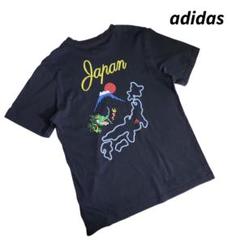 adidas スカジャン風バックプリント Tシャツ 黒 84621
