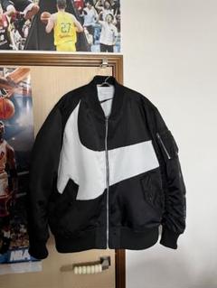 90s NIKE ナイキ　フライトジャケット　MA-1 リバーシブル ブラック 90's NIKE リバーシブル ナイロン ボンバージャケット 240404