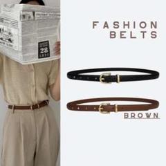 ★ベーシック バックル ベルト 茶色 ファッション ブラウジング 85 女性