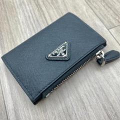 ◆美品◎PRADA 　サフィアーノルクス　ブラック カードケース　ミニ財布