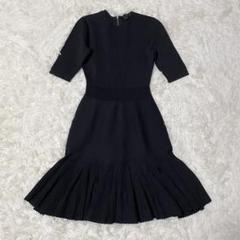【美品】テッドベイカー ニットワンピース フレア プリーツ ブラック 0サイズ