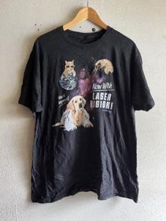 90s DOG&CAT グッドレギュラー　tシャツ　ブラック　古着　黒　犬　猫