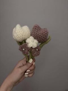 枯れない花 枯れない花束 ギフト 編み物 チューリップの花束