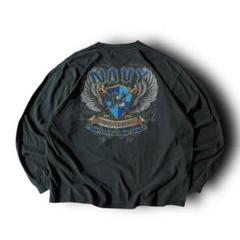 USA古着vintage NAVY海軍プリントロンT長袖カットソー両面プリント