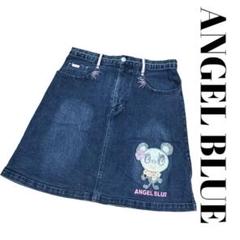 ANGEL　BLUE　おほほパンダ　デニム　スカート　ビーズ　中村君　レインボー