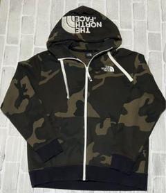 THE NORTH FACE 迷彩柄 ジップパーカー　ホワイトロゴ　L