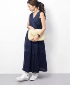 UR DOORS カシュクールワンピース NAVY