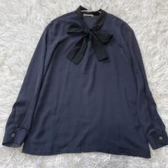 美品✨セオリーリュクス ボウタイ リボン ブラウス PEARL TWILL　40 セオリーリュクス PEARL.TWILL VAR ボウタイブラウス 白 洗えるM