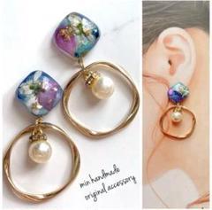 おおぶり ゆらゆら ピアス イヤリング ハンドメイド
