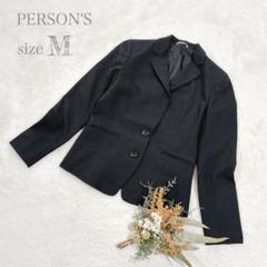【パーソンズ】レディース テーラードジャケット 夏用スーツ ブラック M