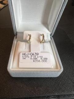 K18YG ダイヤモンド フープピアス HGJ-0439