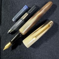 【稀少品】■天然素材 水牛角軸 万年筆 B 太字 Jowoペン先 新品■ 稀少品】□天然素材 水牛角軸 万年筆 B 太字 Jowoペン先 新品□