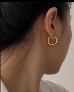 シルバーゴールド 高品質サージカルステンレス ☆人気☆シンプルフープピアス