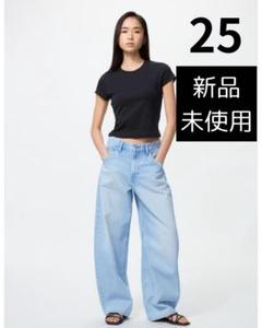新品未使用】UNIQLO バギーカーブジーンズ ブルー サイズ25