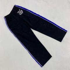 スポーツウェア ジャージパンツ 黒サイドラインゴムウエスト ポリエステル 140