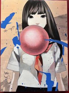 大槻香奈　「空想」　アクリル画 少女 バブルガム セーラー服 大槻香奈 「空想」 アクリル画 少女 バブルガム セーラー服
