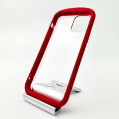 iPhone12 12Pro 耐衝撃 ハイブリッドケース 透明 赤 レッド 頑丈