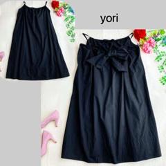 yori ヨリ☆バックリボン ギャザー キャミワンピ ジャンパー