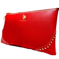 US POLO ASSN クラッチバッグ セカンドバッグ バッグ レザー レッド