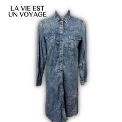 1376★【LA VIE EST UN VOYAGE】　ワンピース　シャツ　L