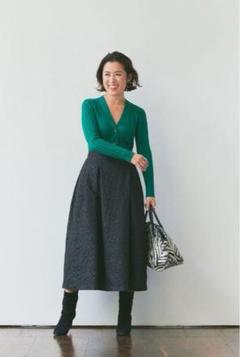 ヴェルメイユパーイエナ フラワージャガードタックスカート 大草直子 38 美品 ヴェルメイユパーイエナ フラワージャガードタックスカート