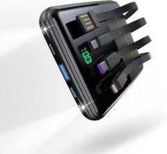 15000mAh モバイルバッテリー 軽量 小型 ケーブル内蔵型 5台同時充電