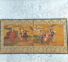 花鳥六曲屏風　ミニ屏風 日本画 折りたたみ式屏風 手描き　一対　アンティーク 楽天市場】名画屏風 松鶴図 ミニ屏風四曲一双屏風 和風