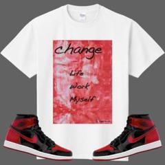 change グラフィックTシャツ レッド　スニーカーに合わせたい!!L