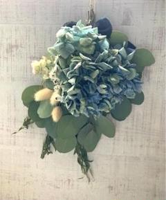 ドライフラワースワッグ◌ ͙❁˚ブルー紫陽花　ポポラス34cm