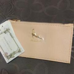 新品タグ付き◆カードケース ねこ ベージュ