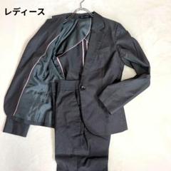 ビジネススーツジャケットパンツセットアップストレッチ ピンストライプ セミフレア