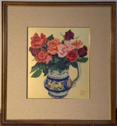 油絵(スペイン) 松本富太郎 スペイン壷の薔薇 油絵 油彩画 絵画 - メルカリ