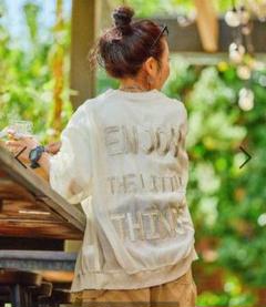 ニコアンド[be with M]Misayoロゴシアーカーディガン♡アイボリー♡ 新品】ニコアンド be with M Misayo ロゴシアーカーディガン