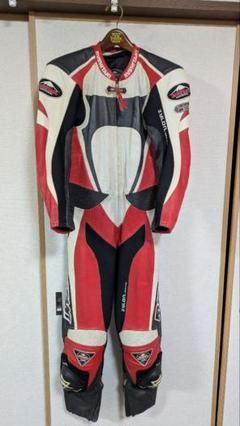 クシタニ　 レザー ツナギ 赤/白　M 新品同様 Yahoo!オークション -「革ツナギ クシタニ」の落札相場・落札価格