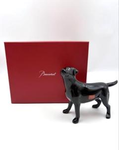 希少　Baccarat バカラ　ラブラドール　レトリバー犬 ブラック置物　箱付き