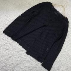 4℃ セットアップ カーディガン ブラック M タンクトップ 透け感